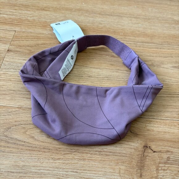 Lululemon Athletic Nulu Wide Reversible Training Headband Purple NWT One Size - Picture 1 of 5